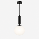 Wout - Luminaire suspendu avec globe satiné - Noir