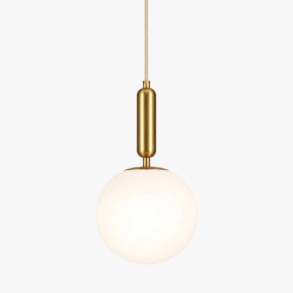 Wout - Luminaire suspendu avec globe satiné - Or